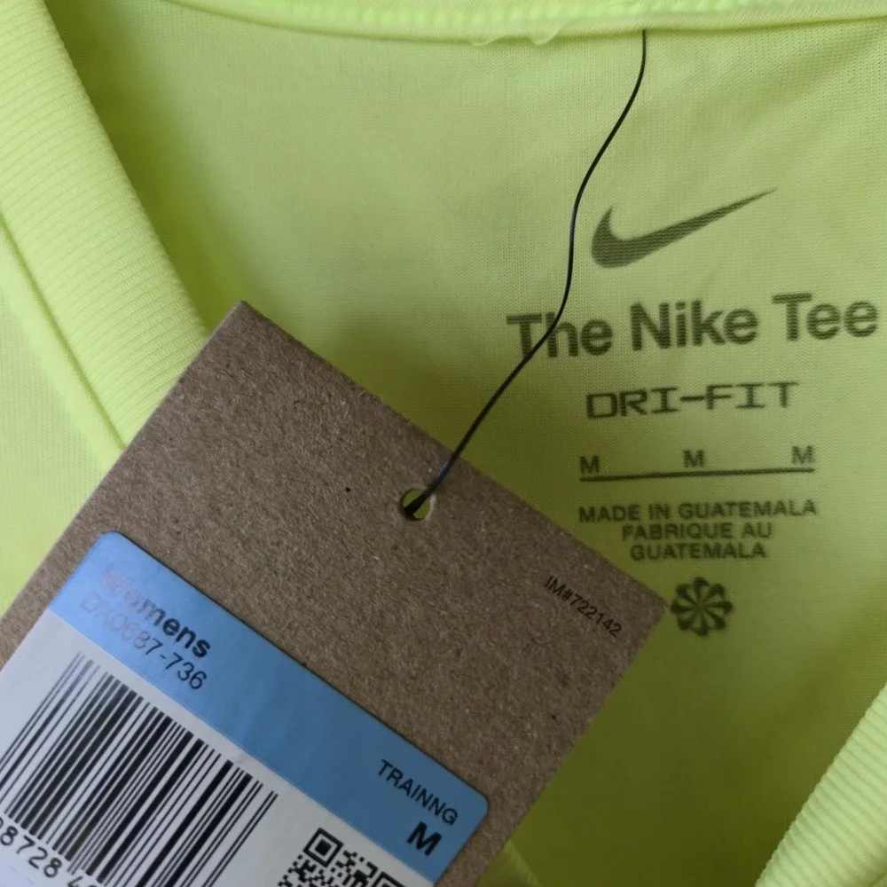 Nike Womens Dri-Fit Training Shirt Medium Lime Green Neon Short Sleeve DX0937-73